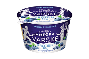 Varškė su šilauogėmis GRAIKIŠKA AMFORA PROTEIN 0.8%, 200g