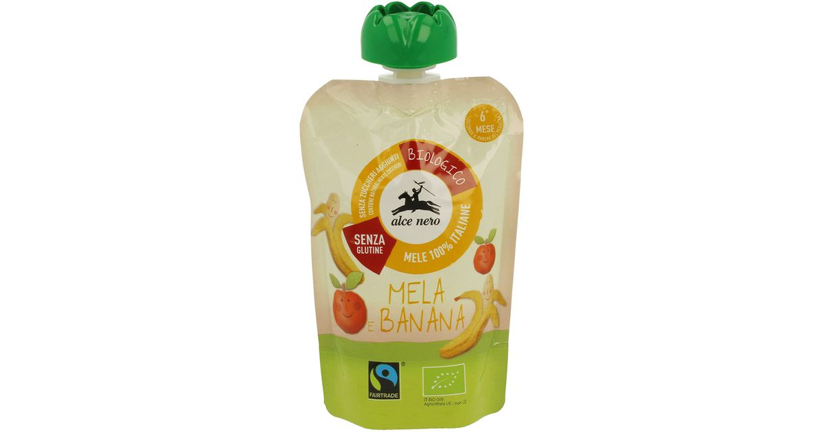 Organic apple and banana puree