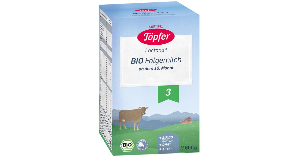 LACTANA BIO 3 tolesnio maitinimo pieno mišinys kūdikiams, vyresniems kaip 10 mėn., ekologiškas