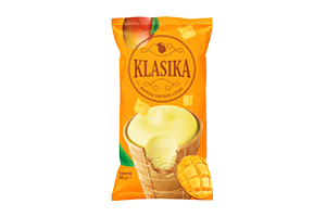 Mangų skonio ledai vafliniame puodelyje KLASIKA 120ml