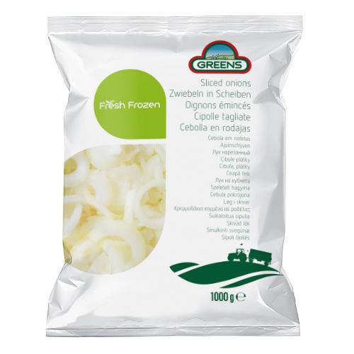 Frozen IQF onions GREENS, sliced, 1 kg
