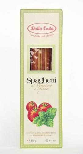 Spaghetti of durum wheat semolina with tomato and spinach, 500 g