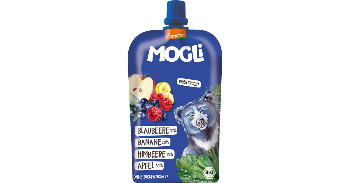 Apple, banana, blueberry puree, biodynamic