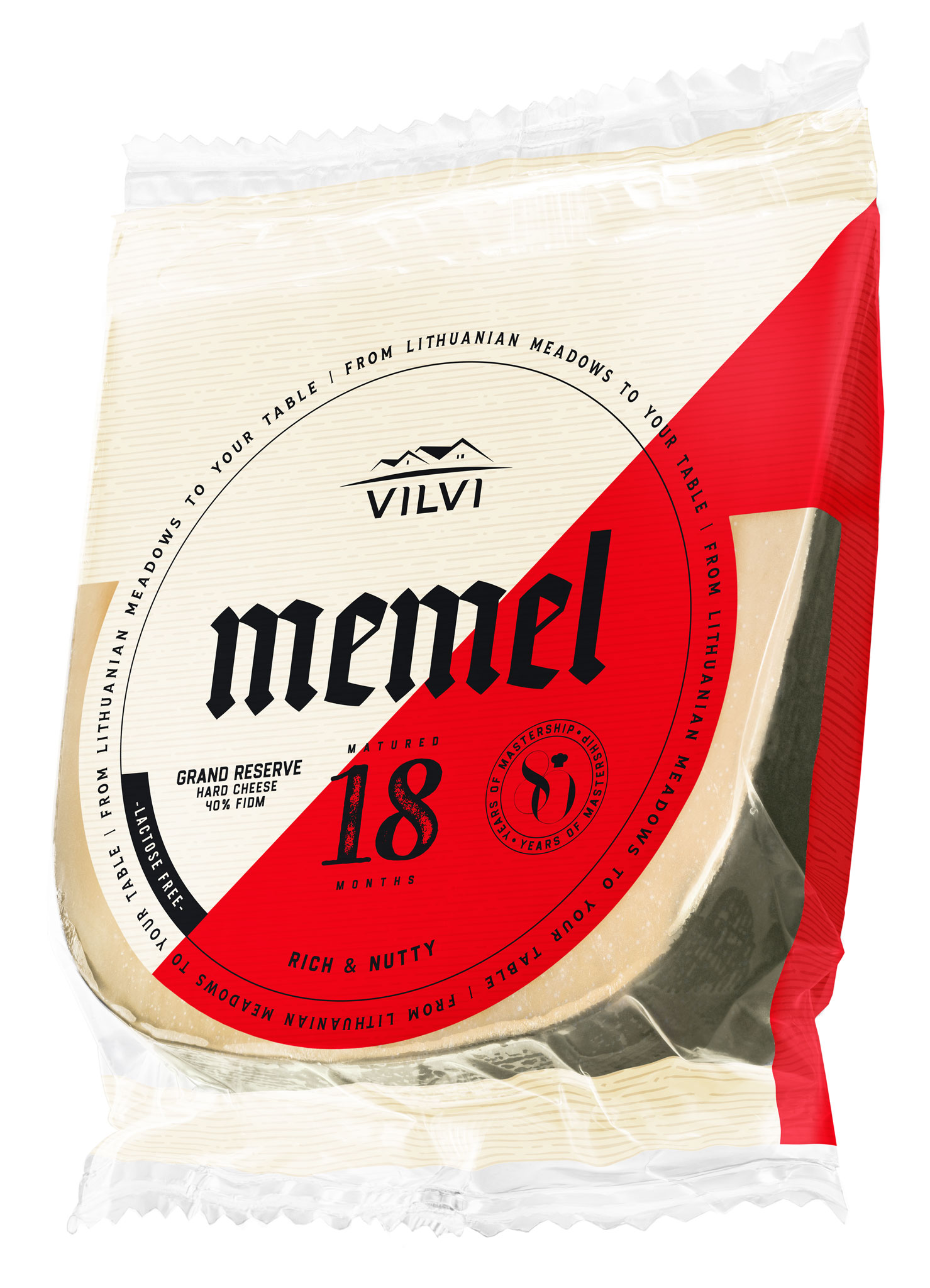 Hard cheese MEMEL Grand Reserve“,18 m., 40%, RSM, lactose free, 0,18 kg