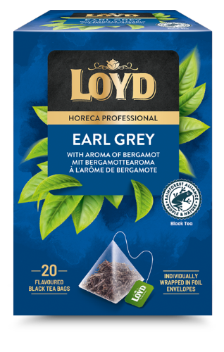 Black tea drink LOYD HORECA earl grey with bergamon, piramyds, 20 x 2g
