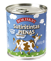 Saldintas sutirštintas ROKIŠKIO pienas, 8 % rieb., 397 g