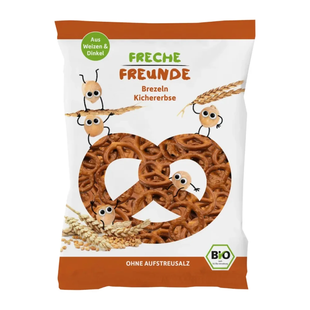 Crispy pretzels with spelt and chickpeas, suitable for 12 months and older, organic