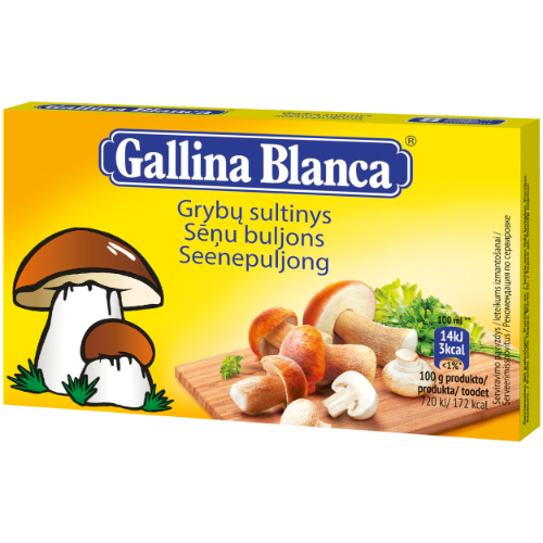 Grybų sultinys GALLINA BLANCA, 8 vnt. (80 g.)