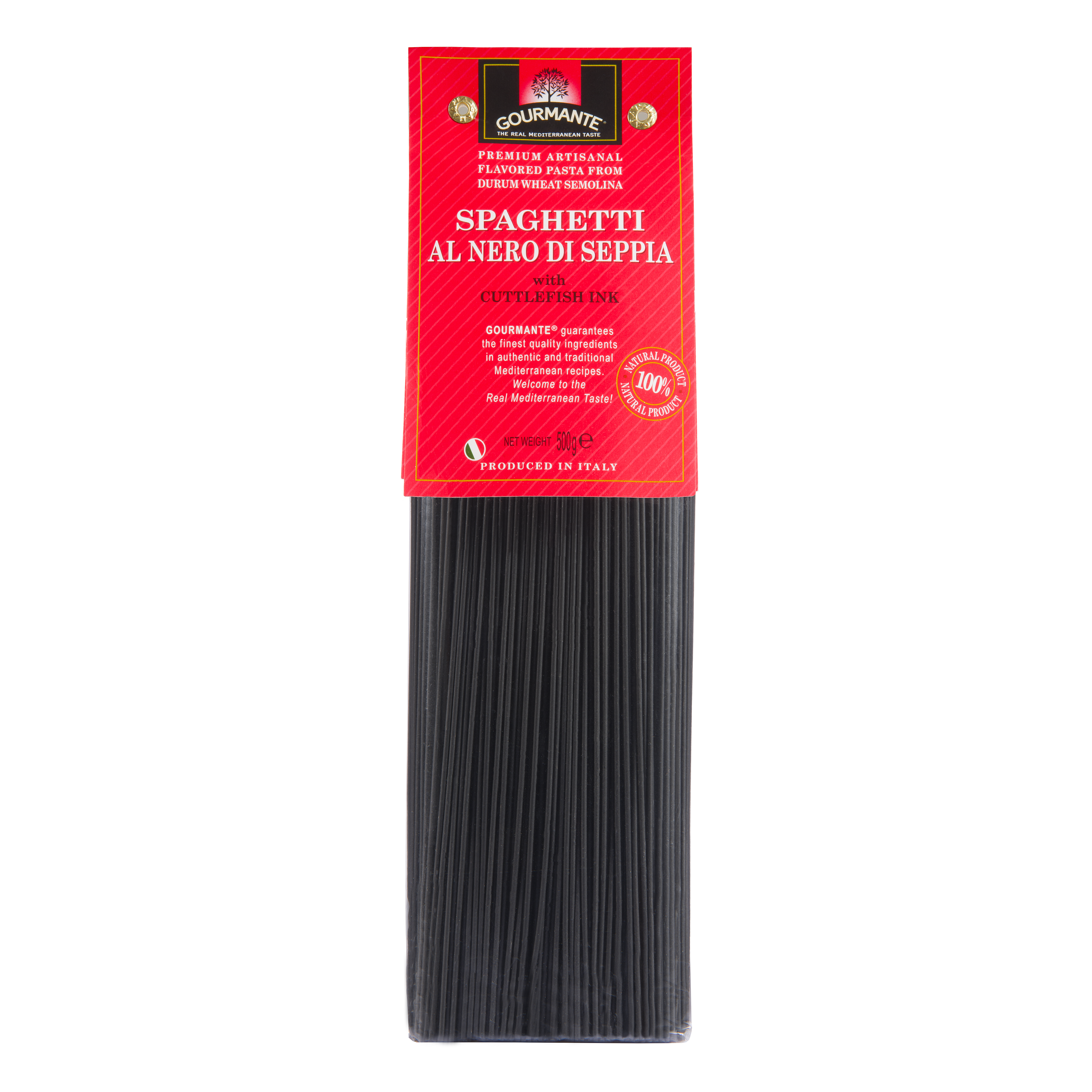 Makaronai GOURMANTE, Spaghetti, su sepijų rašalu, 500 g