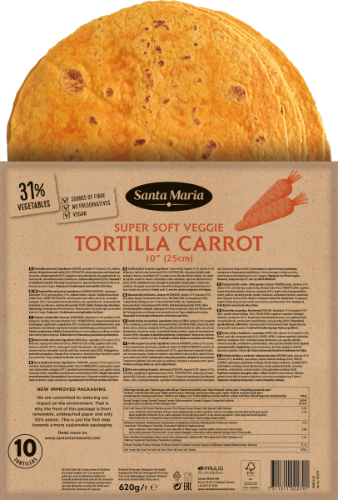 Tortilla Carrot 10” (25cm), SANTA MARIA 620 g
