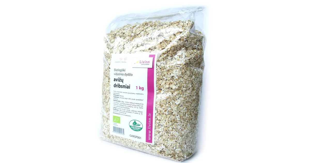 Medium-coarse organic oat flakes