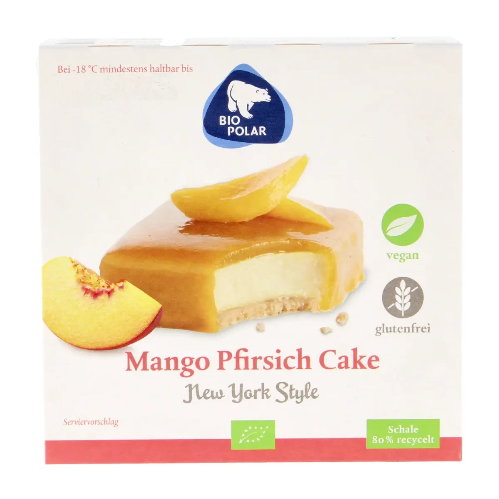 Pyragaitis su mangais ir persikais, šaldytas, ekologiškas