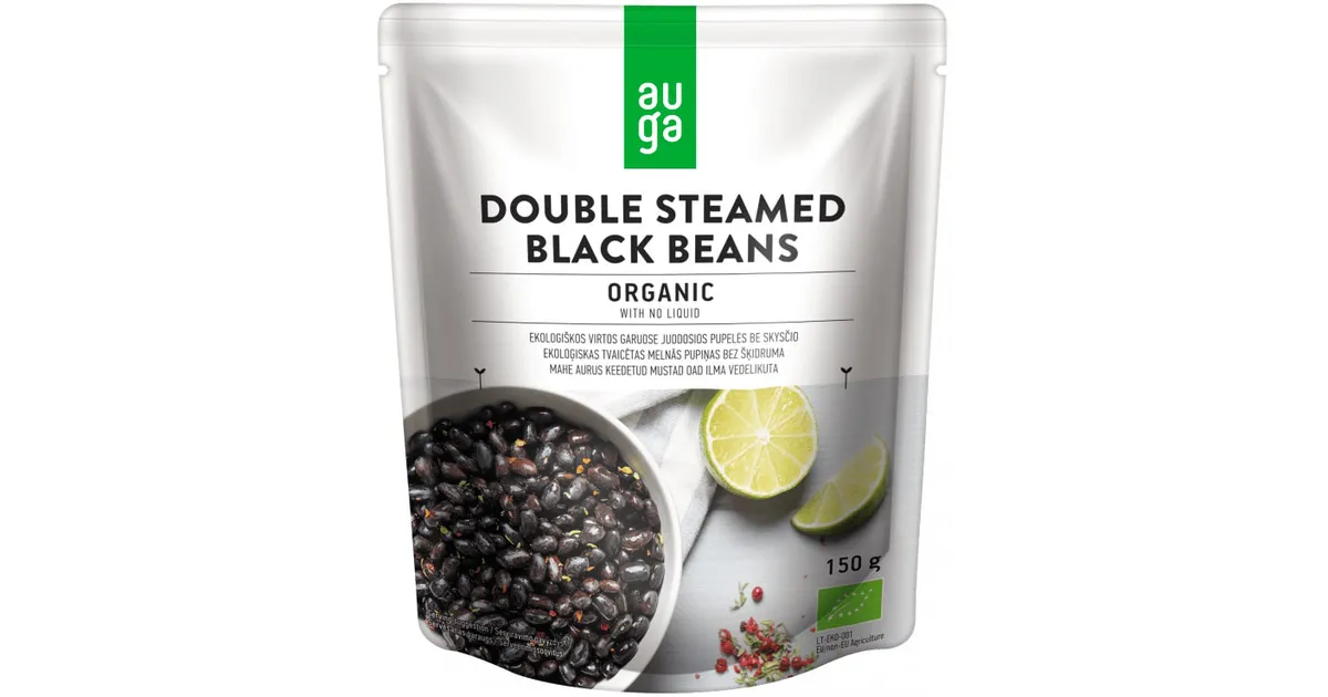 Ready-to-use organic black beans without brine