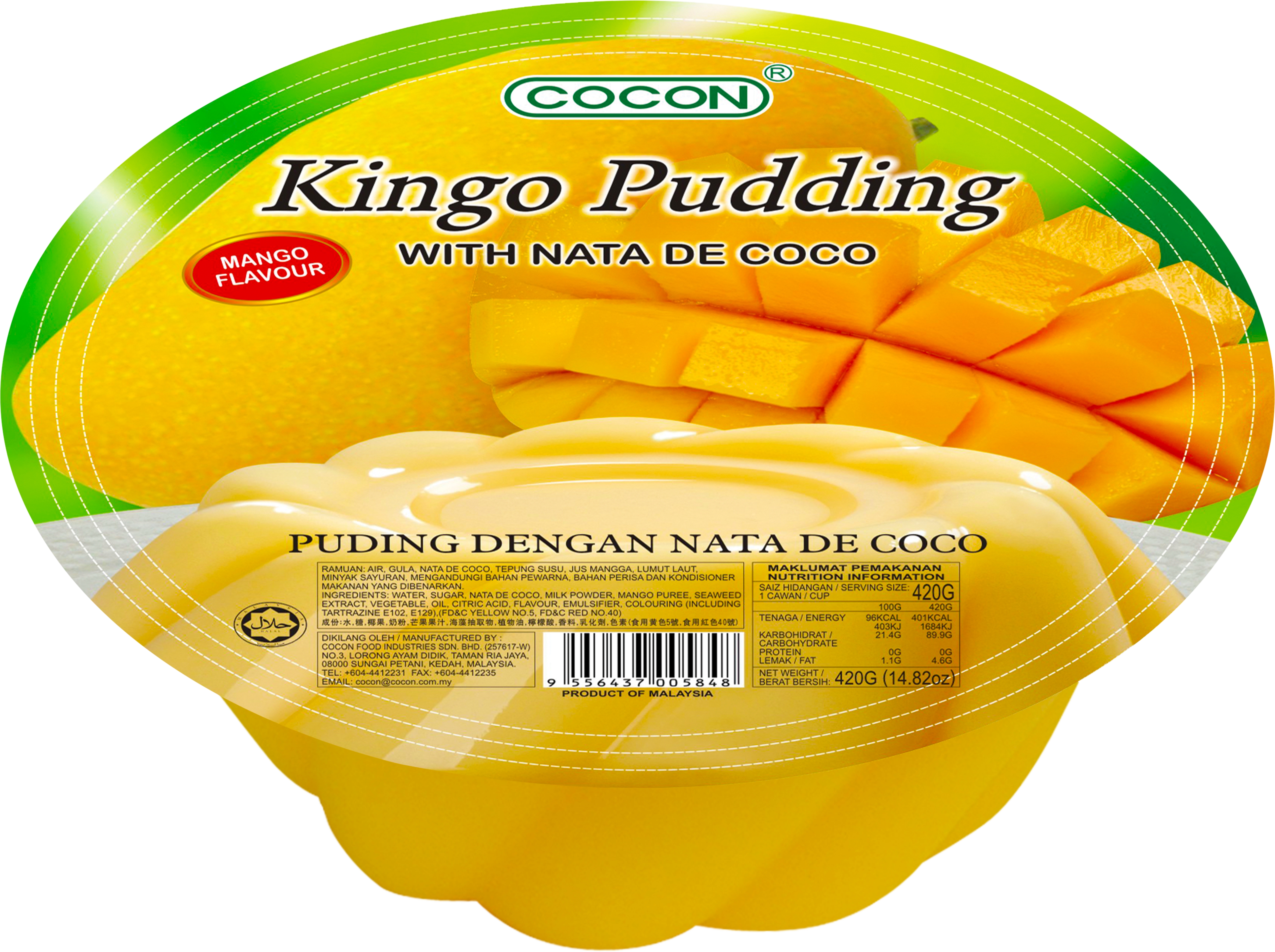 Pudding COCON, mango flavor, 420 g