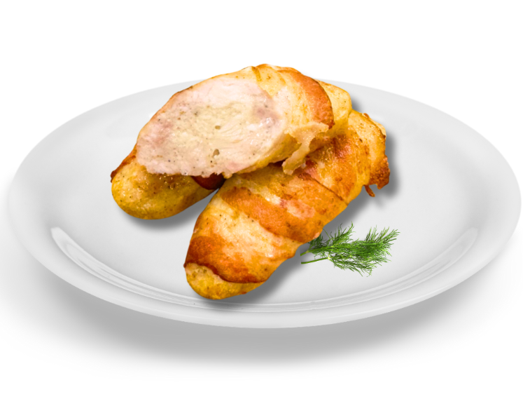 Frozen chicken rolls with bacon, 100g x 50 pcs
