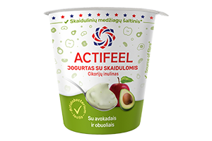 Jogurtas su cikorijų inulinu, avokadais ir obuoliais ACTIFEEL, 300g