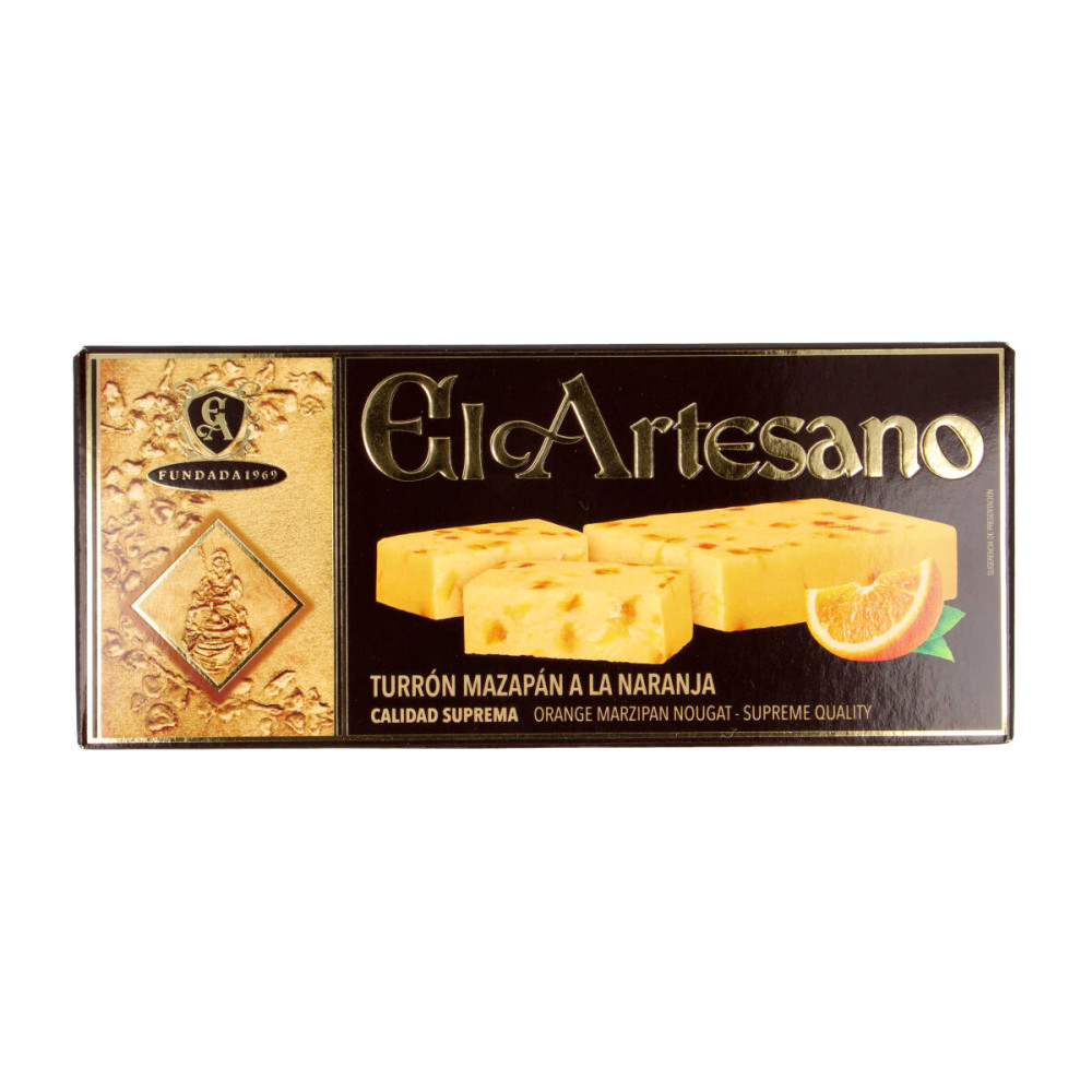 Marzipan nougat with orange pieces