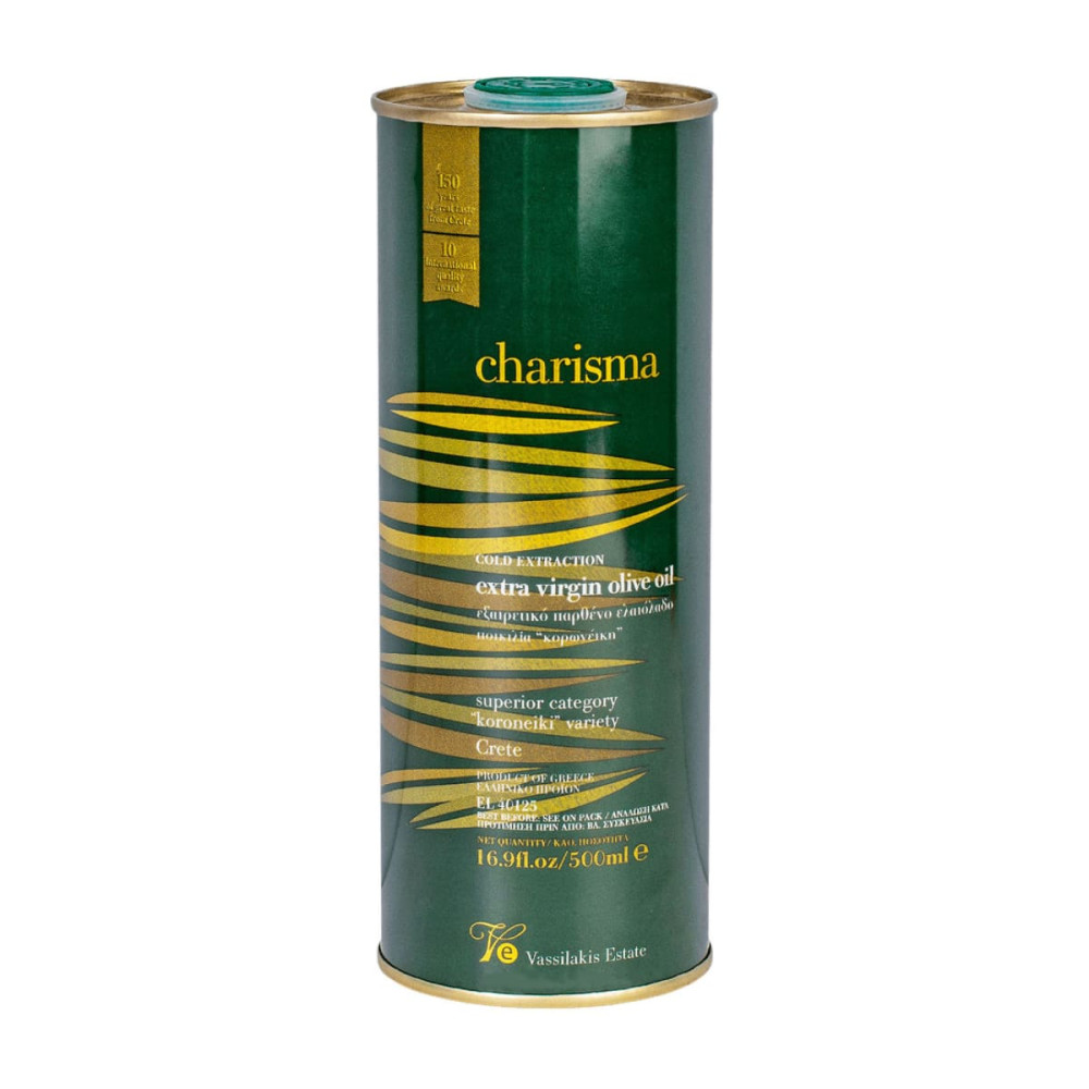 CHARISMA extra virgin olive oil, in a can