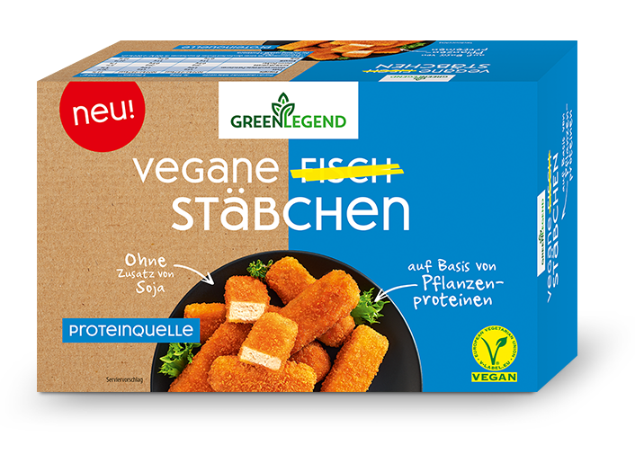 Šaldytos veganiškos žuvies lazdelės GREEN LEGEND, 300g