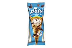 Baltojo šokolado skonio ledai su šokolado gabaliukais POLS, 200ml