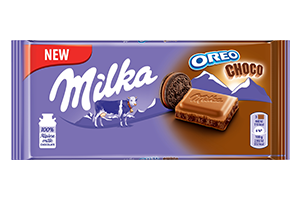Šokoladas su sausainių gabaliukais MILKA OREO CHOCO, 100g