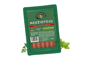 MEDŽIOTOJŲ karštai rūkytos dešrelės 600g