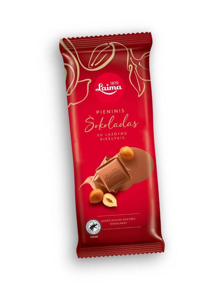 LAIMA milk chocolate with crumbled hazelnuts 90g
