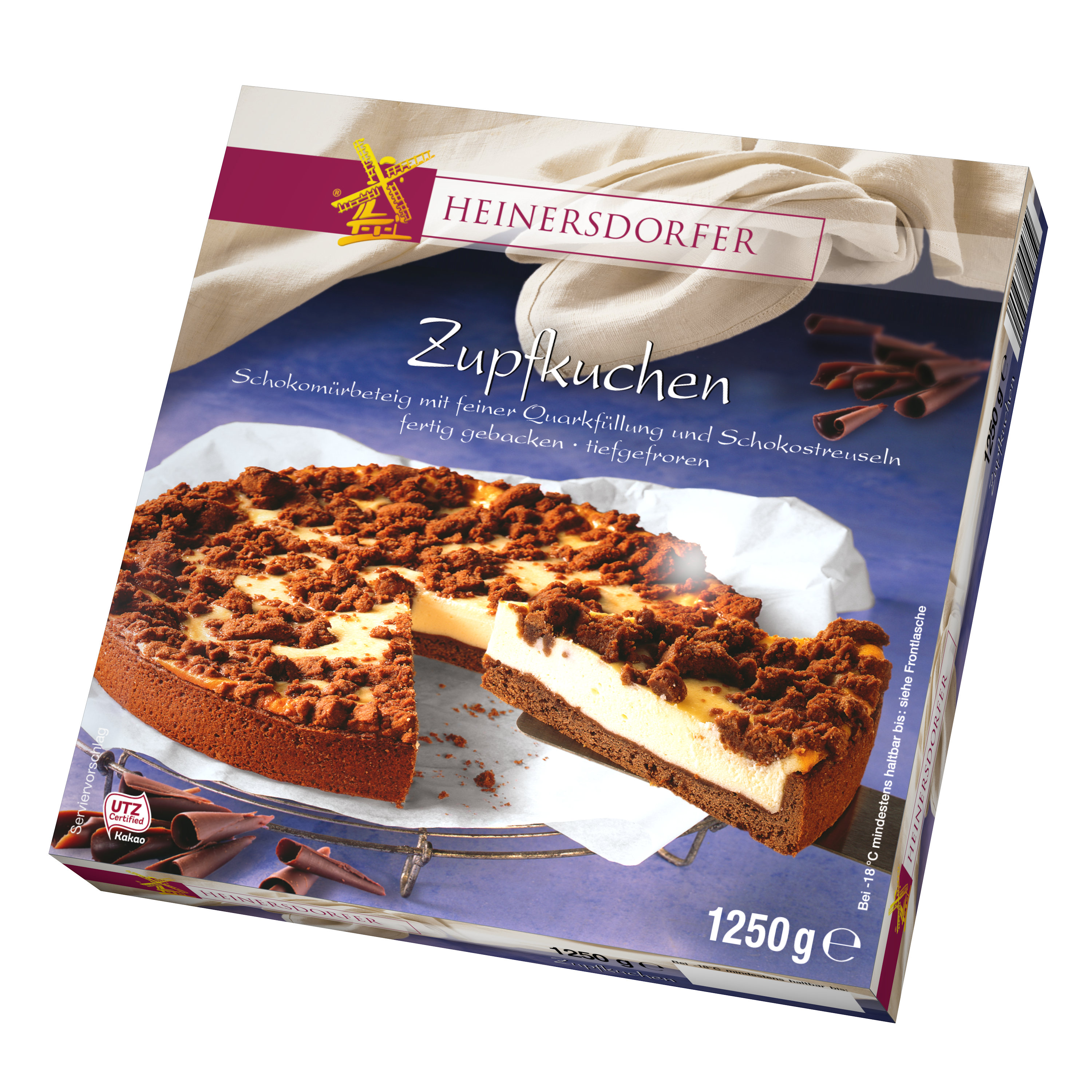 Frozen cheese cake HEINERSDORFER, with  chocolate sprinkles, 1,25kg
