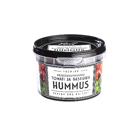 Sun-dried tomato and basil hummus