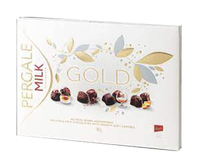 Saldainiai dėžutėje PERG MILK GOLD 348g