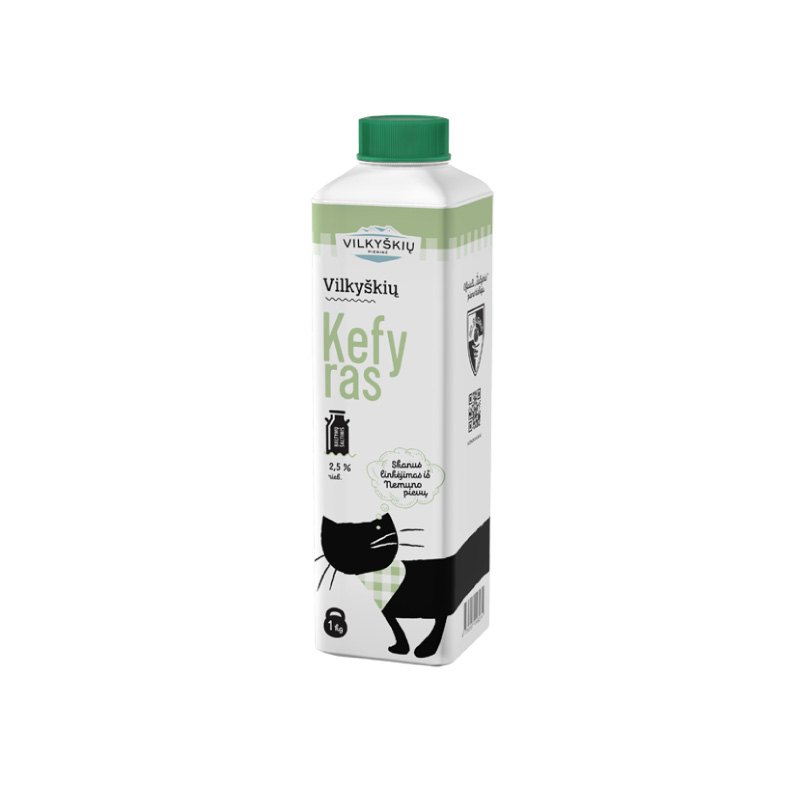 Kefir VILKYSKIU, 2.5% fat, 1 kg of tetratop