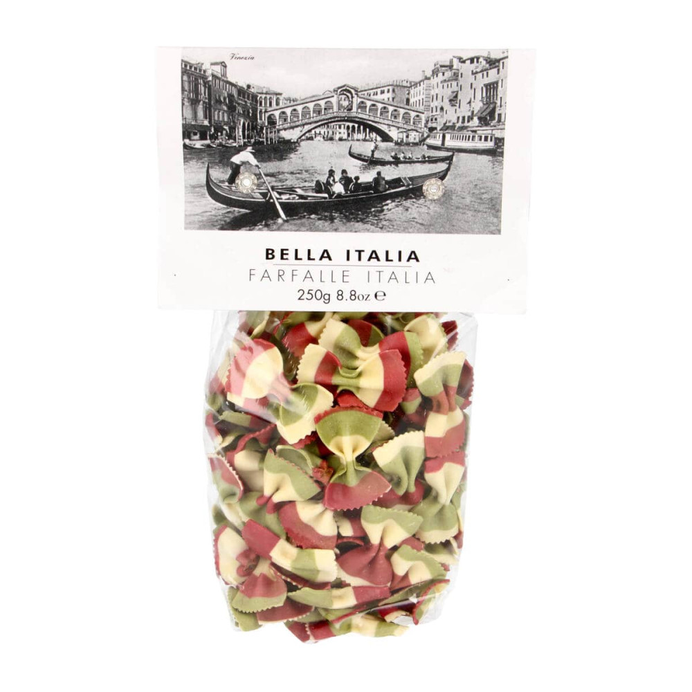 FARFALLE pasta, three colors