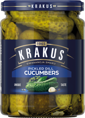 Pickled cucumbers KRAKUS with dill, 490g
