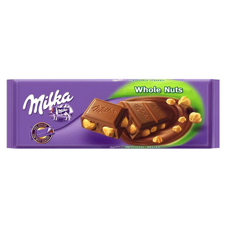 Šokoladas MILKA Whole nuts, 250 g