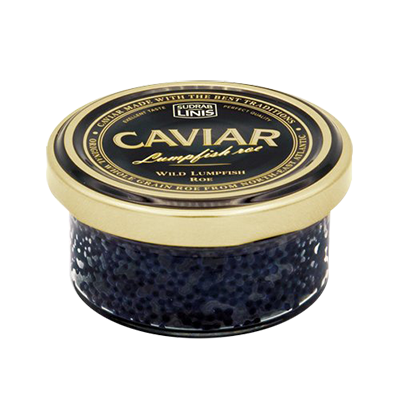 Juodi laukinių žuvų ikrai stikle SUDRABLINIS, 50 g