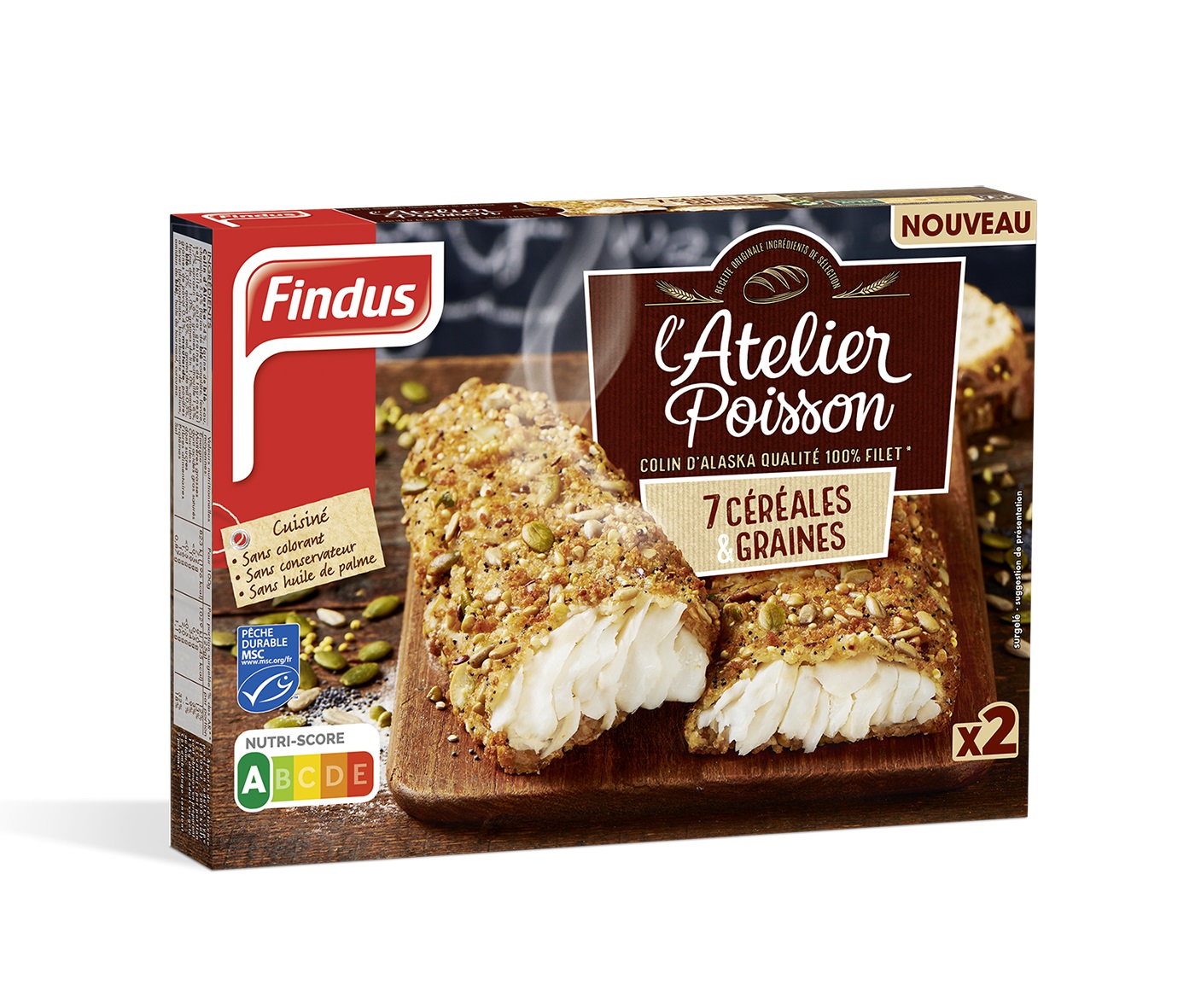 Frozen Alaska pollack fillet steaks with seeds, 250 g