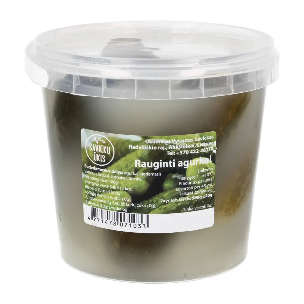 Rauginti agurkai SAVICKŲ ŪKIS