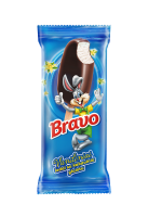 BRAVO vaniliniai ledai su kakaviniu glaistu, 120 ml