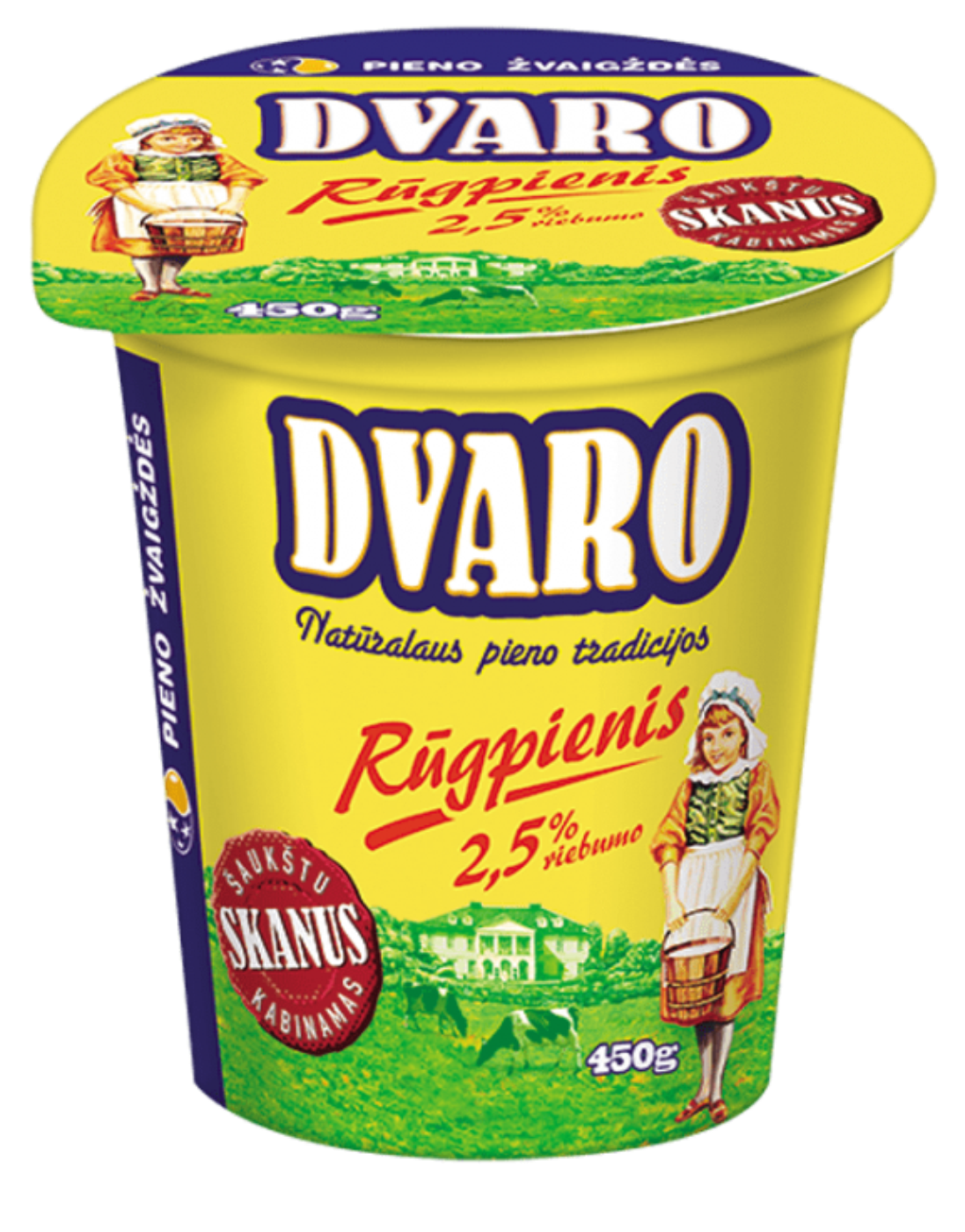 DVARO vinegary milk,  2,5%, 450 g