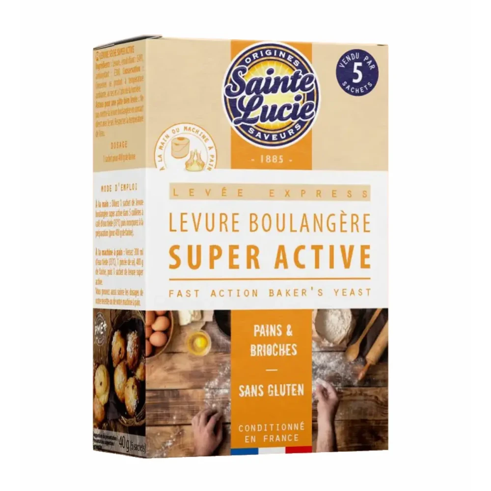 Dry baking yeast, quick-acting, 5 x 8 g