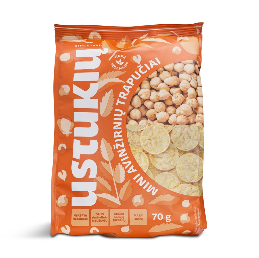 Mini chickpea crisps USTUKIU MALUNAS, 70 g