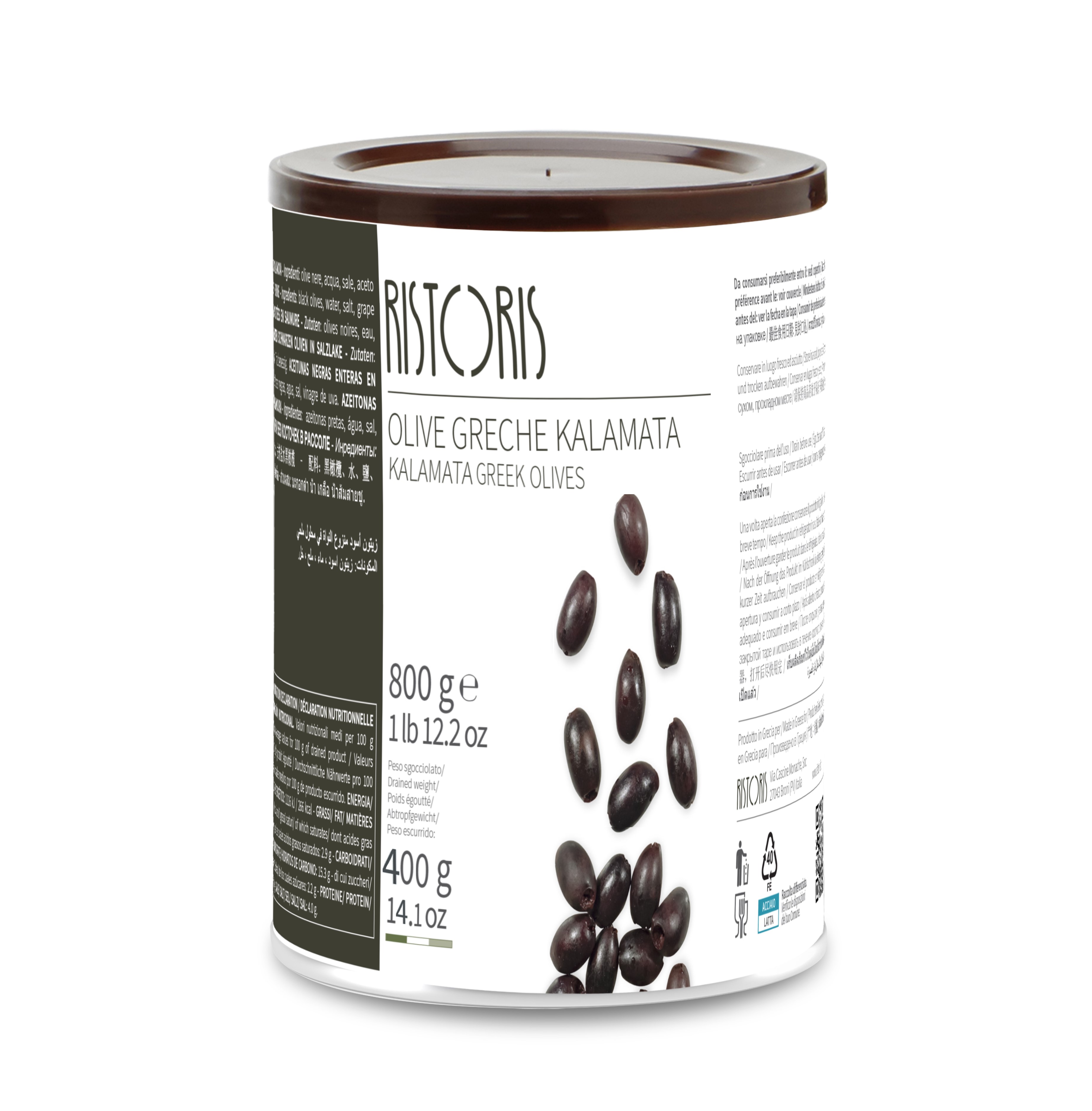Kalamata alyvuogės RISTORIS, su kauliuko, 800 g