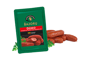 BAJORŲ DŪMO karštai rūkytos dešrelės 500g
