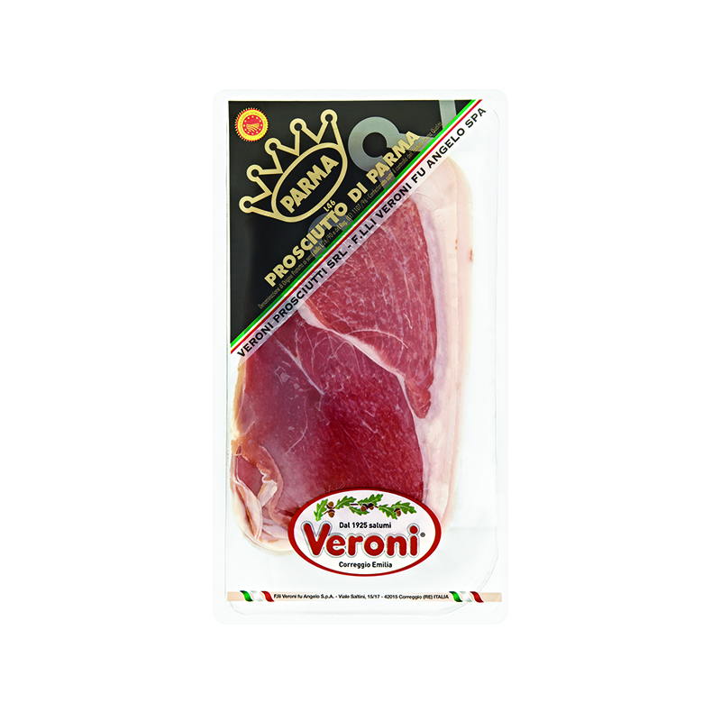 Cured ham Parma, PDO, in slices calibrated, 250 g