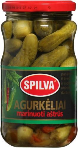 Pickled cucumbers SPILVA, spicy, 330 g / 190 g