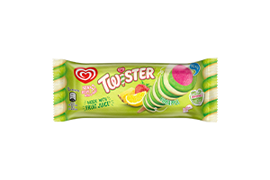 Citrinų, braškių ir ananasų skonio vaisiniai ledai TWISTER GREEN, 80ml