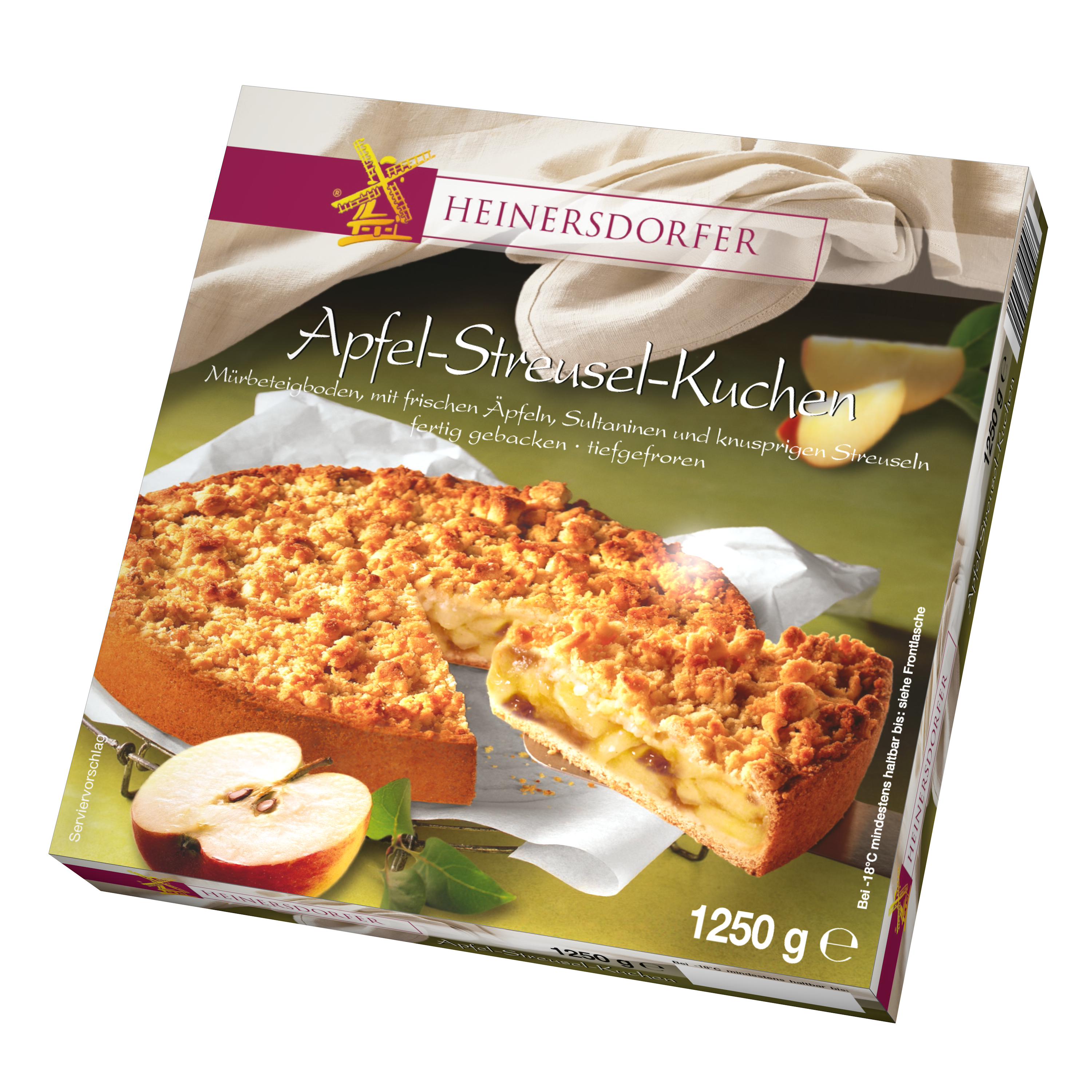 Frozen crumble apple cake HEINERSDORFER, 1,25kg