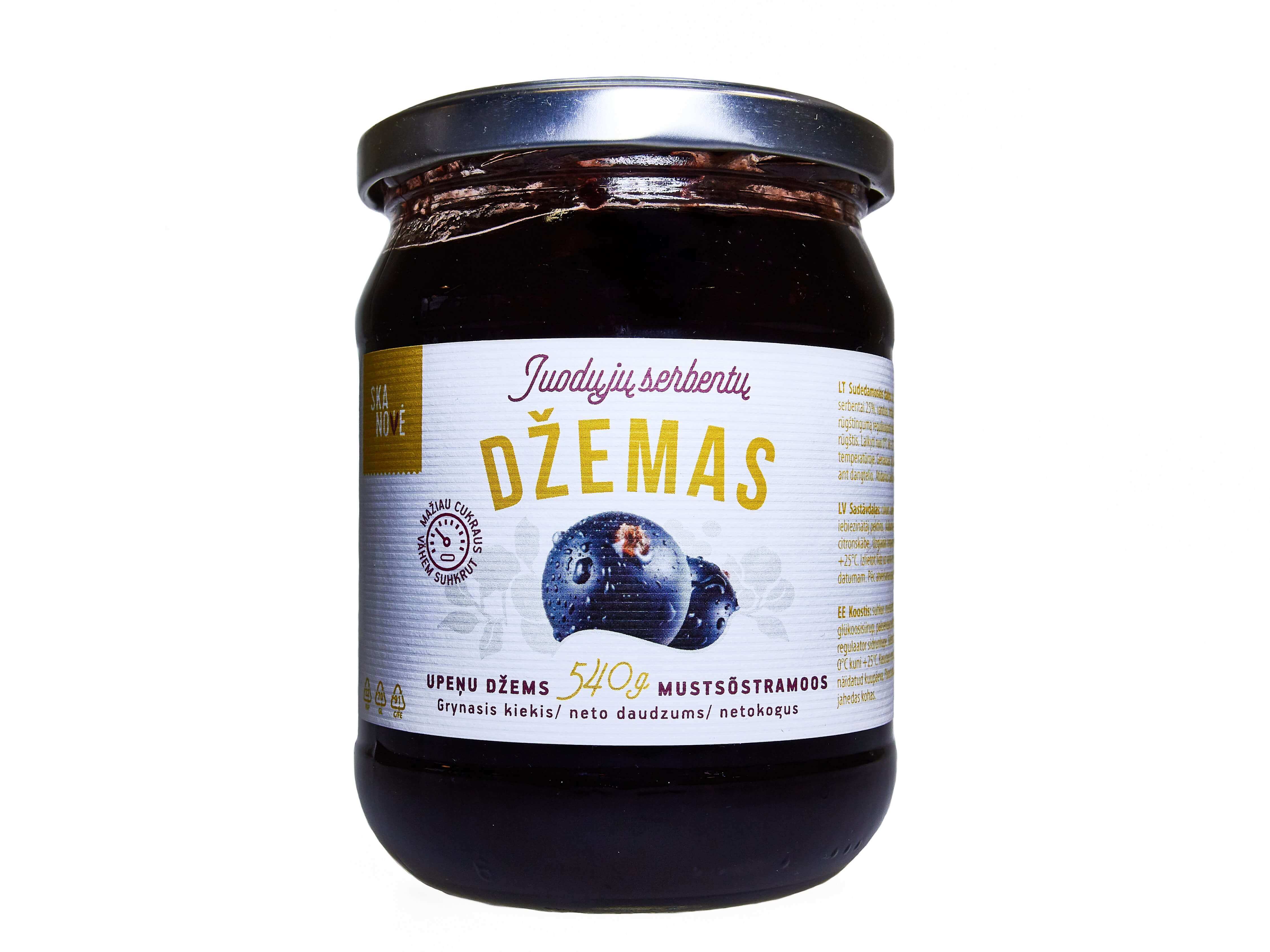 Juodųjų serbentų džemas SKANOVĖ, 540 g