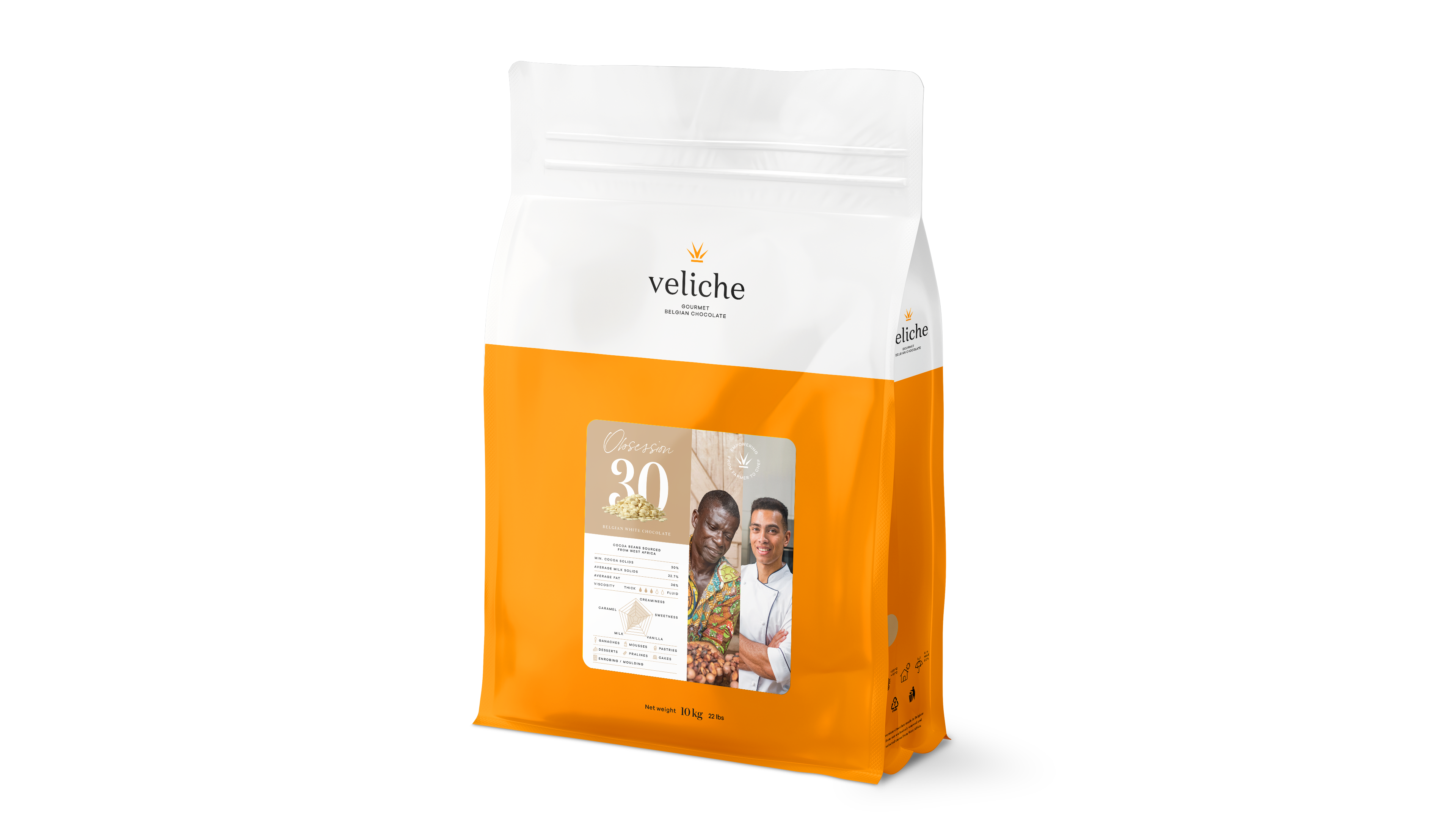 Baltas šokoladas VELICHE, 30%, 10 kg