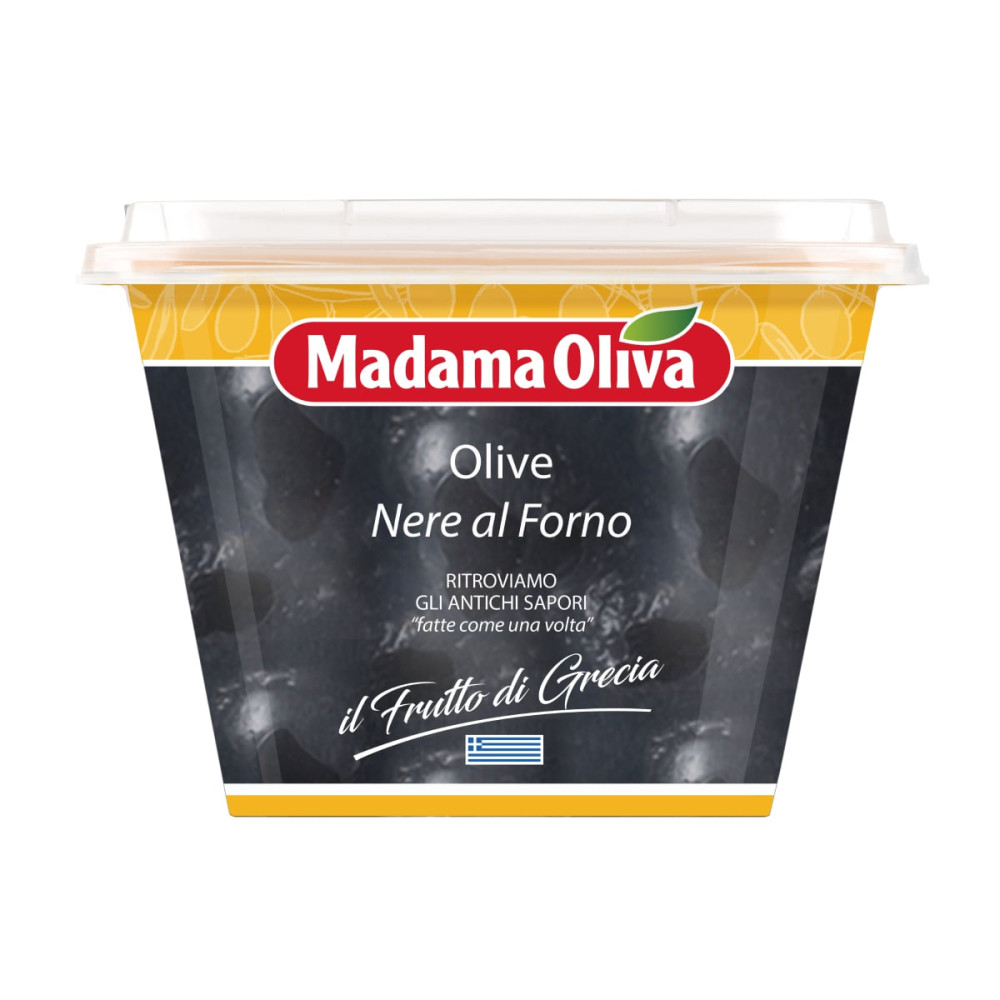 Black dried olives with spices